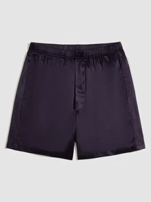 SHEIN Men 2 Packs Satin Sleep Shorts - Multicolor - View 6