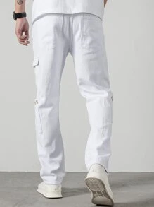 Manfinity Quần Jeans Nam Túi Bị tách màu trơn - trắng - Xem 2