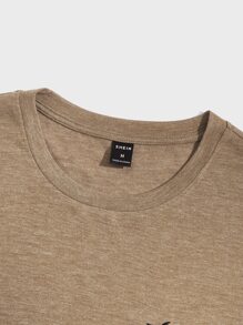 Manfinity VCAY Tops Nam Nghề thêu Nhiệt đới Kỳ nghỉ - Màu Khaki - Xem 3