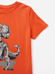 SHEIN Bộ hai mảnh Trai Sọc bên Ngụy trang Khủng long Thể thao - Nhiều màu - Xem 3