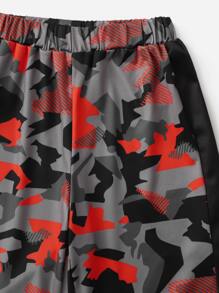 SHEIN Bộ hai mảnh Trai Sọc bên Ngụy trang Khủng long Thể thao - Nhiều màu - Xem 4