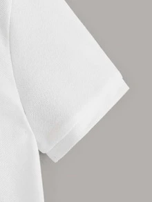 SHEIN Boys Antler Embroidery Polo Shirt - White - View 3