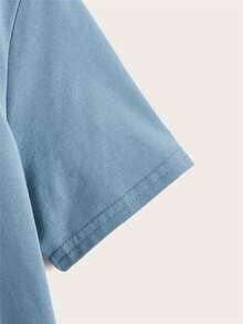 SHEIN Niños Camiseta con estampado de póker - Neblina azul - Ver 3
