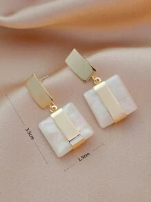 Andkiss Pendientes largos geométricos - Multicolor - Ver 3