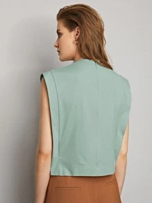 MOTF PREMIUM Áo hai dây Dây kéo - Màu xanh Bạc hà - Xem 2