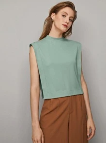 MOTF PREMIUM Áo hai dây Dây kéo - Màu xanh Bạc hà - Xem 6