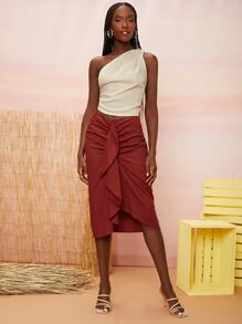 SHEINNeu Top monospalla con nodo dietro