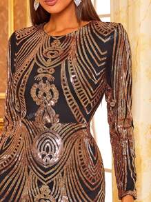 Missord Zip Detail Sequin Bodycon Dress