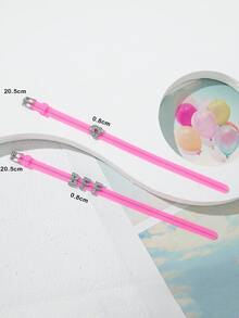2入組水鑽字母裝飾手環 - 粉色 - 查看 3