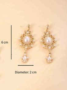 Faux Pearl Decor Drop Earrings - Multicolor - View 4