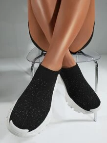 Cuccoo Slip On Chunky Sneakers - Black - View 4