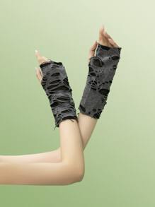 ROMWE Fairycore Găng tay - Xám - Xem 2