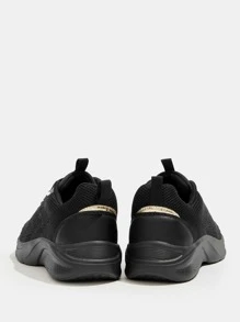 Cuccoo Lace-up Front Hollow Out Running Shoes - Black - View 6