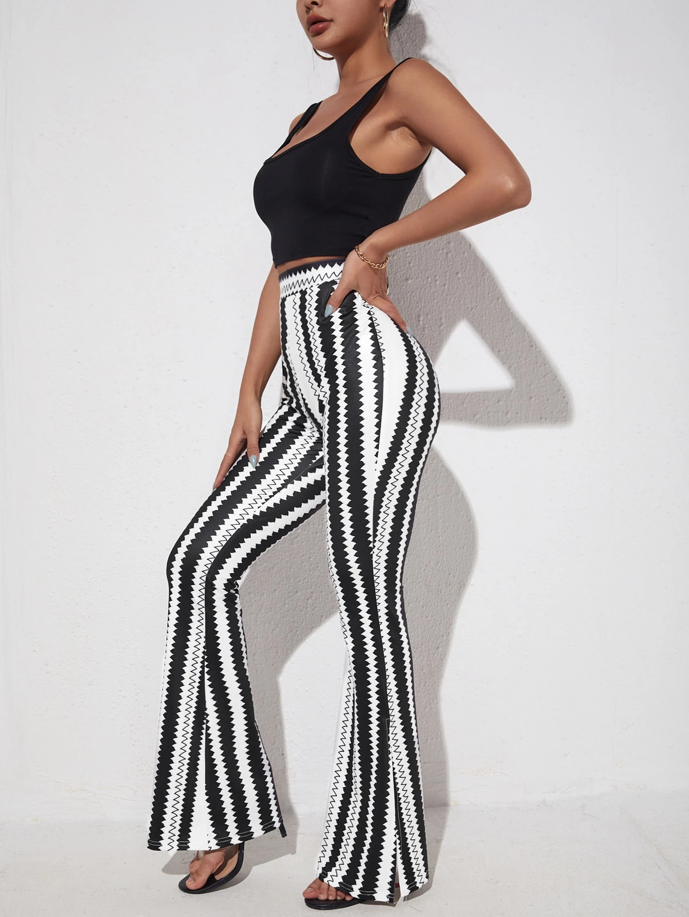 Palazzo Pantalon De Yoga Pour Femme Avec Taille Haute Et