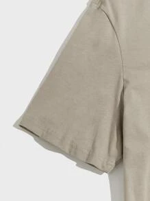 Manfinity RebelGame 男士字母圖案T恤 - 卡其色 - 查看 4