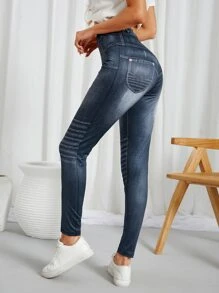 EMERY ROSE Quần tất nữ Hình học Giải trí - Màu xanh hải quân - Xem 2