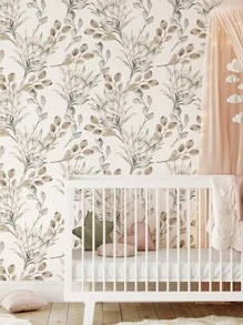 1 rollo de papel tapiz autoadhesivo con patrón de hojas de acuarela reforzado, impermeable y a prueba de humedad para decoración de pared en sala de estar y dormitorio, con estampado de arte. Disponible en tres tamaños: 11.81X47.24/11.81X118.11/11.81X196.85 pulgadas. Adhesivos decorativos de renovación, paneles de pared, papel tapiz, decoración de primavera para refrescar su hogar, adhesivos de decoración de ramas - Multicolor - Ver 8