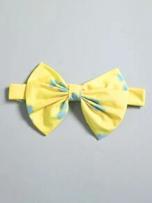 女孩印花蝴蝶袖網紗洋裝和髮箍