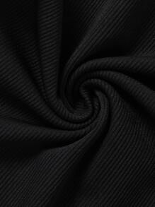 女孩蝴蝶圖案掛脖洋裝 - 黑色 - 查看 7