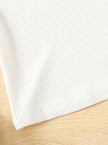 Toddler Girls Eyelet Embroidery Trim Keyhole Back Tank Top - Beige - View 5