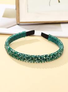 1 chiếc băng đô đính cườm pha lê thanh lịch - màu xanh lá - Xem 3