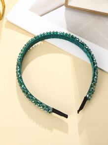 1 chiếc băng đô đính cườm pha lê thanh lịch - màu xanh lá - Xem 5