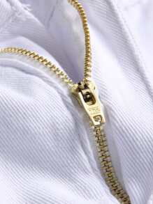 Manfinity Men Ripped Frayed Raw Hem Denim Shorts - White - View 4