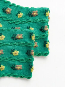 5 đôi tất cổ cao in hoa - Nhiều màu - Xem 4