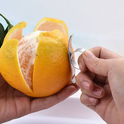 1pc Stainless Steel Orange Peeler, Simple Vegetable Peeler For Fruit And Vegetable