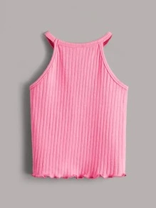 SHEIN Niñas 3 piezas Top halter algodón tejido de canalé - Multicolor - Ver 5