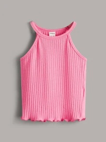 SHEIN Niñas 3 piezas Top halter algodón tejido de canalé - Multicolor - Ver 7