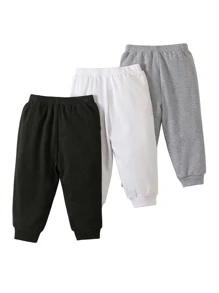 Bebé 3 piezas Pantalones deportivos con cordón delantero con bolsillos oblicuos - Multicolor - Ver 2