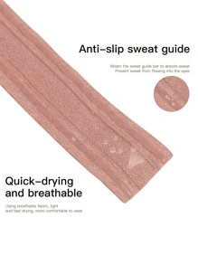 1psc Sweatbands Sports Headband for Men & Women - Moisture Wicking Athletic Terry Cloth Sweatband for Tennis, Basketball, Running, Gym, Working Out - Baby Pink - View 4