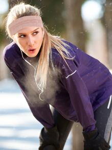 1psc Sweatbands Sports Headband for Men & Women - Moisture Wicking Athletic Terry Cloth Sweatband for Tennis, Basketball, Running, Gym, Working Out - Baby Pink - View 8