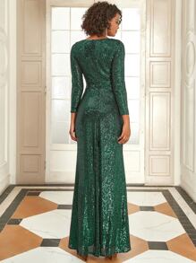 EVERPRETTY Dress Zip Plain Glamor - Dark Green - View 2