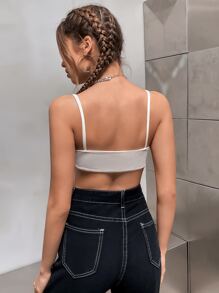 SHEIN Unity Áo hai dây Bất đối xứng Khối Màu Giải trí - Nhiều màu - Xem 2