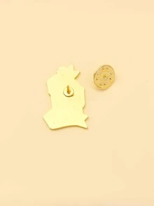 花和字母圖案胸針 - 彩色 - 查看 2