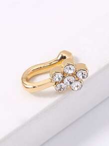 Nooxian Rhinestone Fake Nose Ring - Yellow Gold - View 4