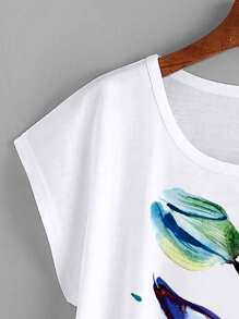 Áo thun nữ Hoa Giải trí - trắng - Xem 4