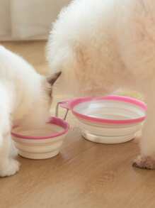 1pc Foldable Pet Bowl - Multicolor - View 1