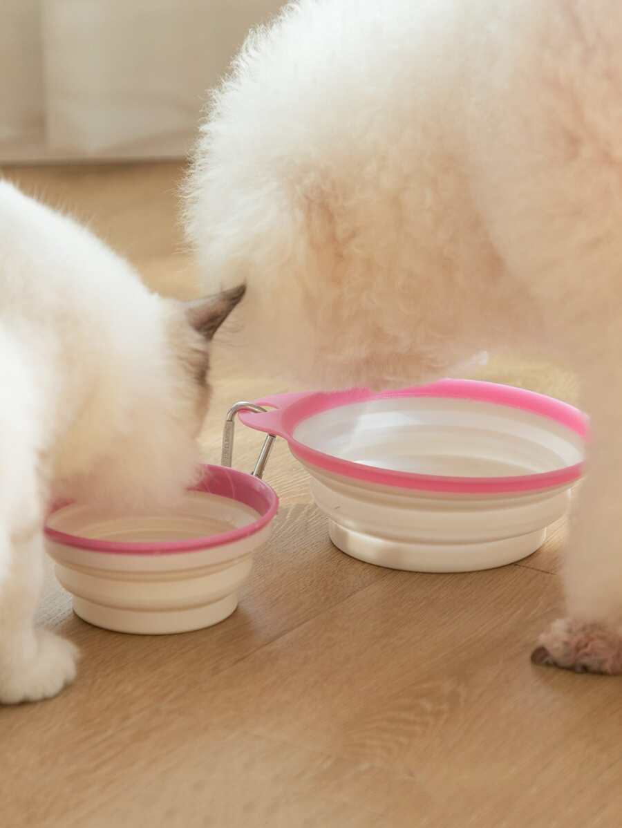 1pc Foldable Pet Bowl - Multicolor - View 1