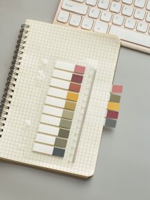 MOKA 200入組莫蘭迪顏色掛圖分類便利貼書標籤便利貼貼紙標籤貼,寵物材料,1入組卡片紙帶10顏色貼紙,1顏色貼紙帶20小標籤貼 - 摩卡棕 - 查看 2