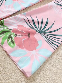 女孩一字肩襯衫和熱帶圖案喇叭褲 - 彩色 - 查看 6