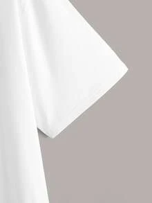 SHEIN Áo thun Plus size Tim Giải trí - trắng - Xem 4