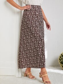 EMERY ROSE Váy nữ Dây kéo Nút giả Hình học Tất cả trên in Giải trí - Nhiều màu - Xem 4