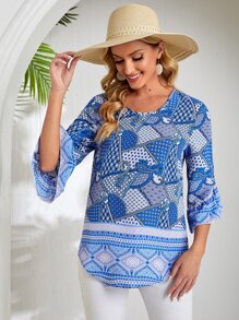 EMERY ROSE Áo sơ mi nữ Xù Paisley Boho - Nhiều màu - Xem 1