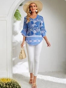 EMERY ROSE Áo sơ mi nữ Xù Paisley Boho - Nhiều màu - Xem 5