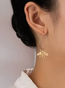 Pendientes largos con diseño de abeja - Amarillo Oro - Ver 1