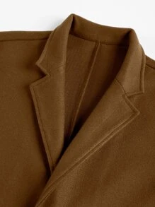 Manfinity Mode Hombres Abrigo de cuello con solapa con parche con bolsillo
