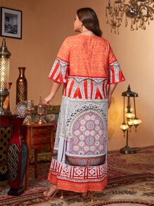 Mulvari Đầm Plus Size Bộ lạc Boho - Nhiều màu - Xem 2